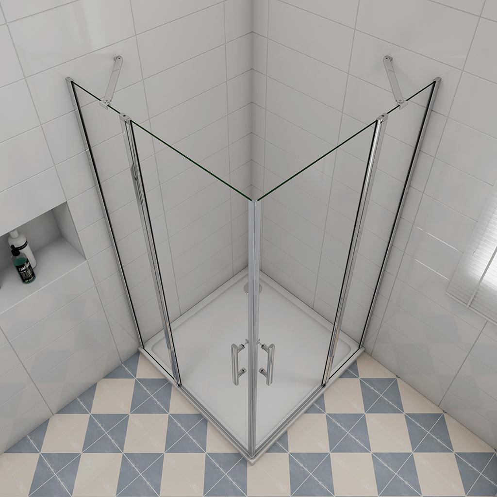Duschkabinen Drehtür Eckeinstieg 900x800xH1950mm Duschtasse für badezimmer