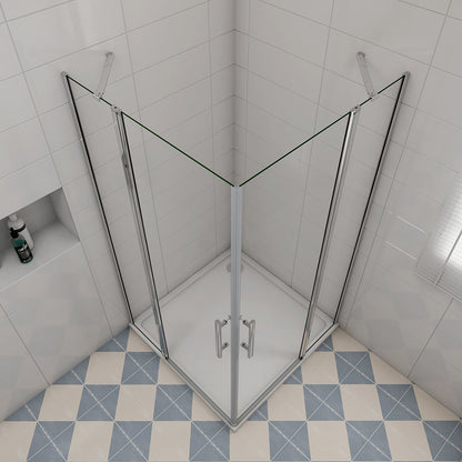 Duschkabinen Drehtür Eckeinstieg 900x800xH1950mm Duschtasse für badezimmer