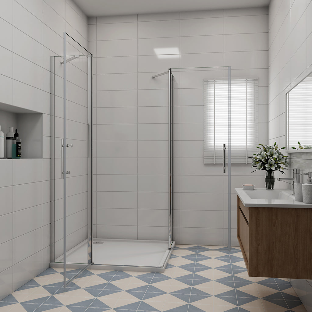 Duschkabinen Drehtür Eckeinstieg 90x80xH195cm Duschtasse badezimmer ideen