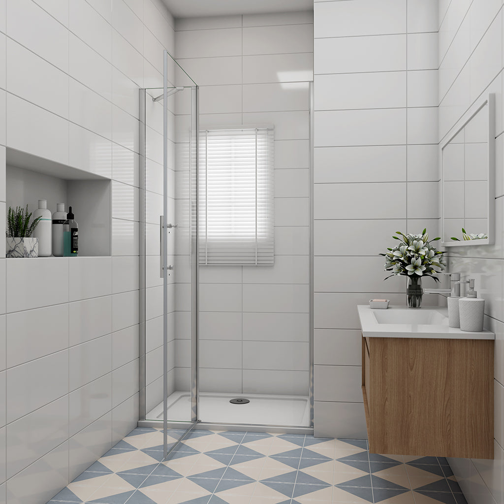 Duschkabinen Drehtür Nischentür 100xH195 Duschtasse 100x90 cm badezimmer ideen