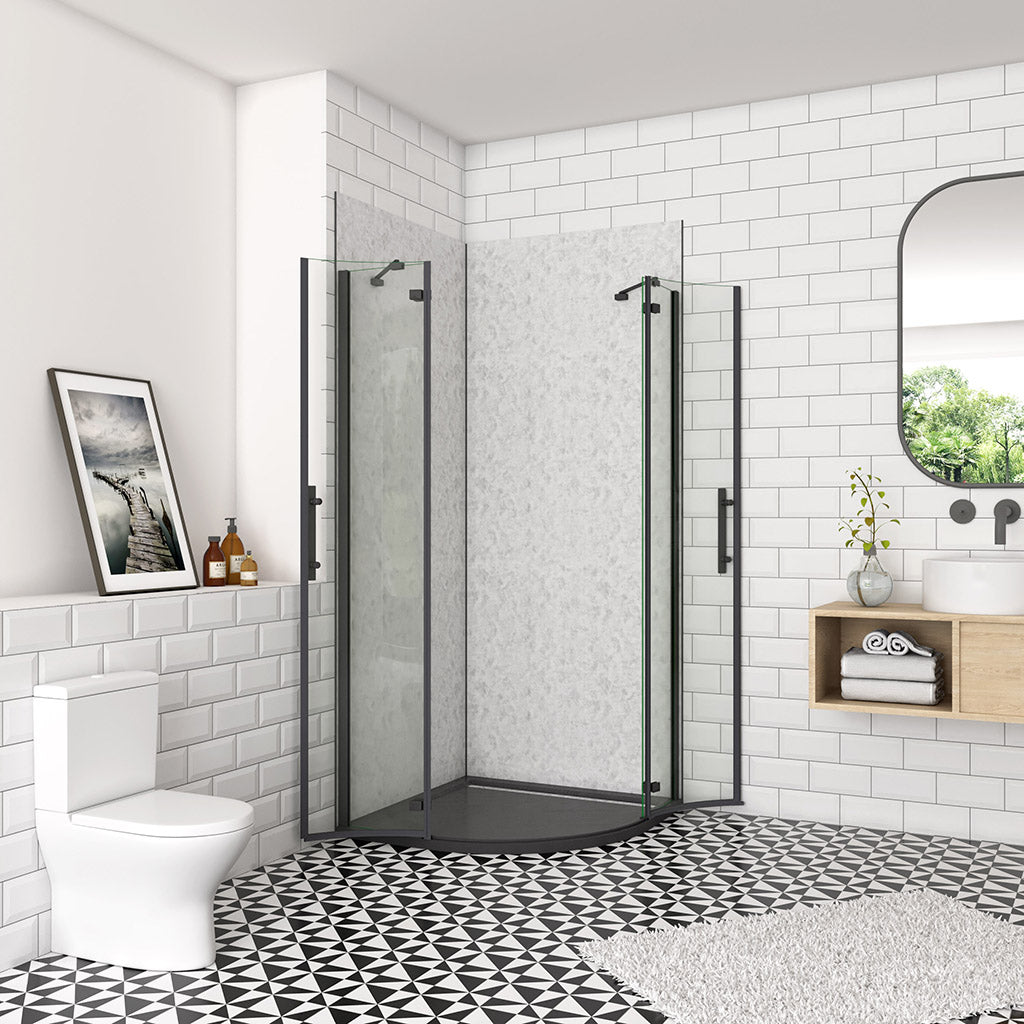 Duschkabinen Falttür Runddusche Eckeinstieg 90x90xH195cm für badezimmer