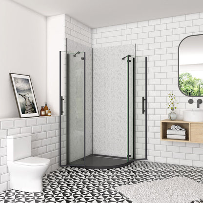 Duschkabinen Falttür Runddusche Eckeinstieg 90x90xH195cm für badezimmer