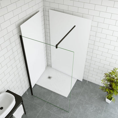 Duschkabinen Walk in Duschwänd 40 cm mit Stabilisationsstange 90cm Wandverkleidung