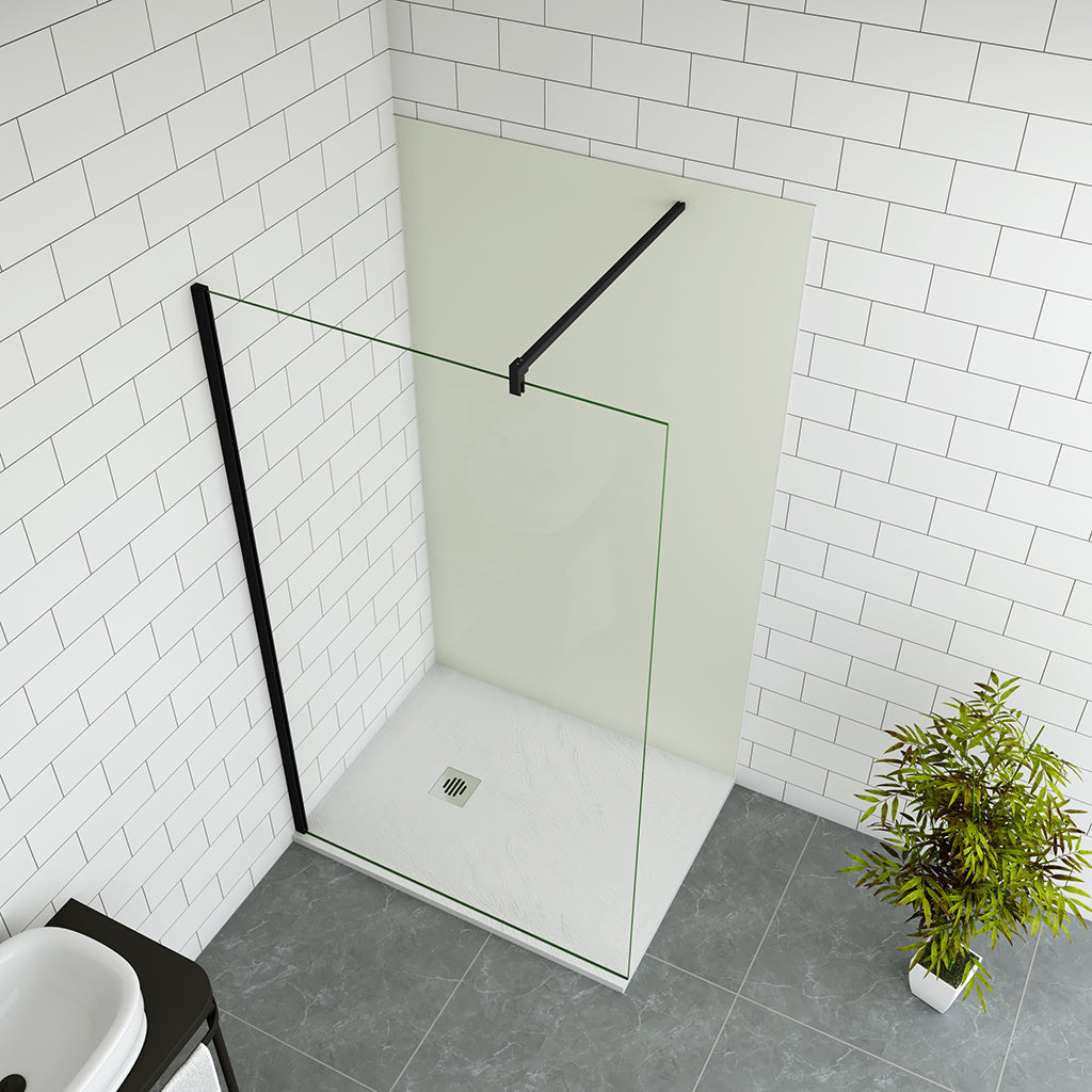 Duschkabinen Walk in Duschwand 60 mit Stabilisationsstange 90cm Aluverbundplatte für badezimmer