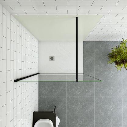 Duschkabinen Walk in Duschwand 60 cm mit Stabilisationsstange 90cm Aluverbundplatte für badezimmer