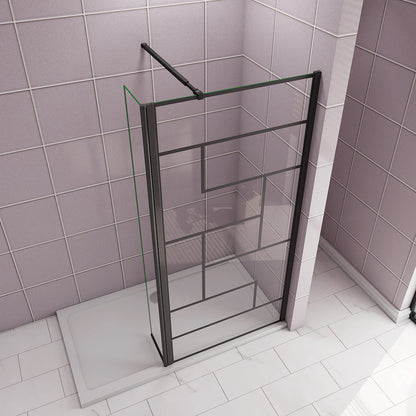 Duschkabinen Walk in Duschwänd 80+40 mit Schwenkbar Stabilisationsstange 73-120 cm für badezimmer