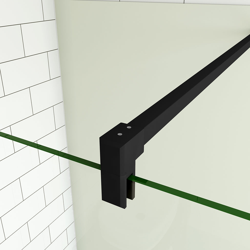 Duschkabinen begehbare dusche Duschwänd glas 80 mit Stabilisationsstange 90 cm Aluverbundplatte für badezimmer