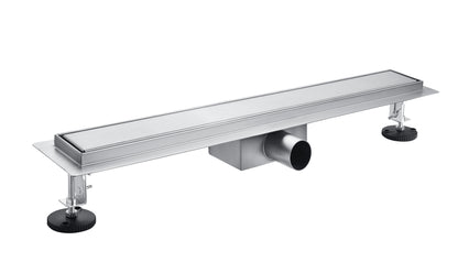 Edelstahl Duschrinne Duschablauf flach Bodenablauf Dusche Siphon mit Geruchsstop und Haarsieb 2 in 1 Muster 80cm