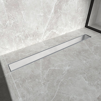 Edelstahl Duschrinne Duschablauf flach Bodenablauf Dusche Siphon mit Geruchsstop und Haarsieb 2 in 1 Muster 80cm