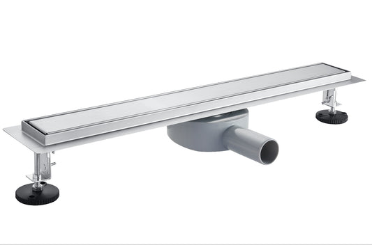 Duschrinne mit 360° drehbarem Siphon, befliesbarer Bodenablauf mit Geruchsstop und Haarsieb 80cm