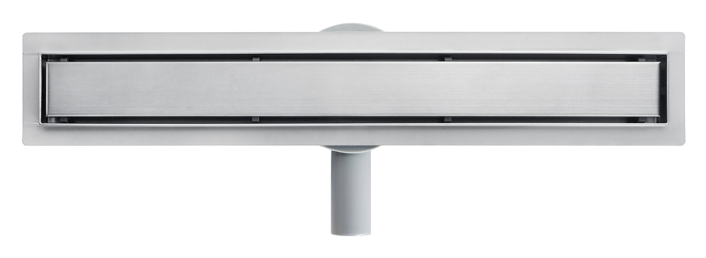 Duschrinne mit 360° drehbarem Siphon, befliesbarer Bodenablauf mit Geruchsstop und Haarsieb 80cm