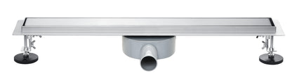 Duschrinne mit 360° drehbarem Siphon, befliesbarer Bodenablauf mit Geruchsstop und Haarsieb 80cm