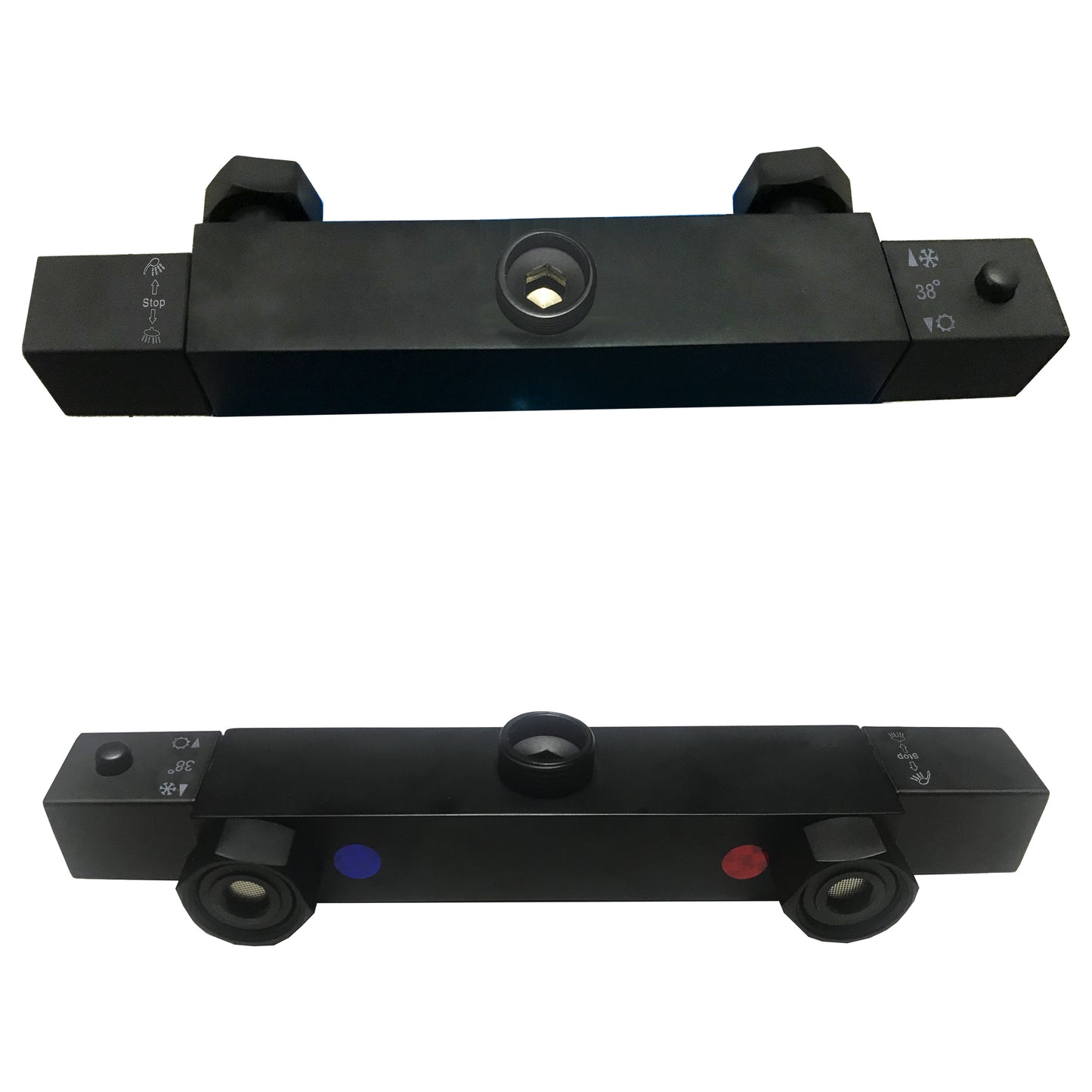 Duschsystem mit Thermostat Duscharmatur Regendusche Dusche Duschsäule Duschset Schwarz