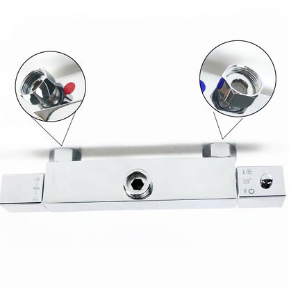 Duschsystem mit Thermostat Duscharmatur Regendusche Duschset Handbrause Chrome