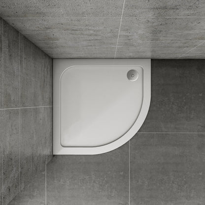 90x90cm Viertelkreis Runddusche Duschwanne Kunststein mit GelCoat-Oberfläche Brausewanne