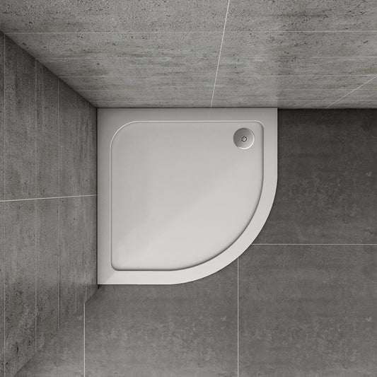 80x80cm Viertelkreis Runddusche Duschwanne Kunststein mit GelCoat Brausewanne Brausewanne