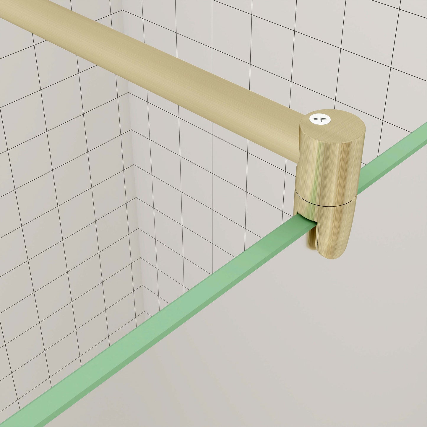 Duschtrennwand 10mm ESG NANO Glas 110 cm Duschglas Walk-In Duschabtrennung goldfarben