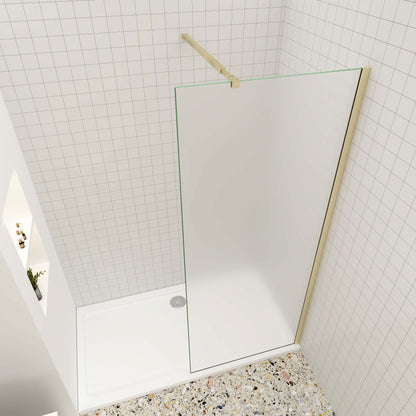 Duschtrennwand 10mm ESG NANO Glas 120 x 200 cm goldfarben