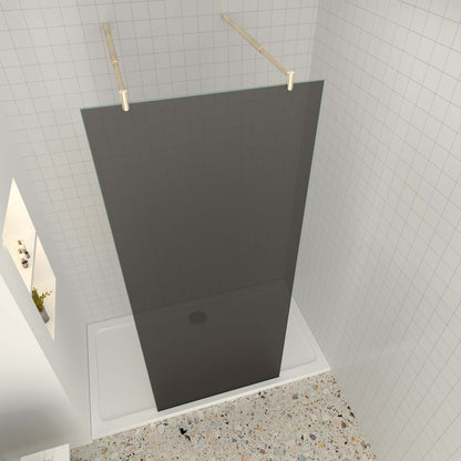 Duschtrennwand 10mm ESG NANO Glas 97.7 cm Walk in Duschwand Dusche goldfarben