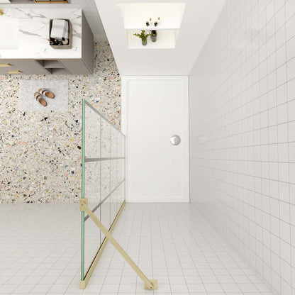 Duschtrennwand 8mm Gehärtetes Glas 140 cm Glaswand mit NANO-Beschichtung goldfarben