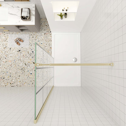 Duschtrennwand 8mm NANO Glas 90 cm Duschwand für Dusche Duschabtrennung goldfarben