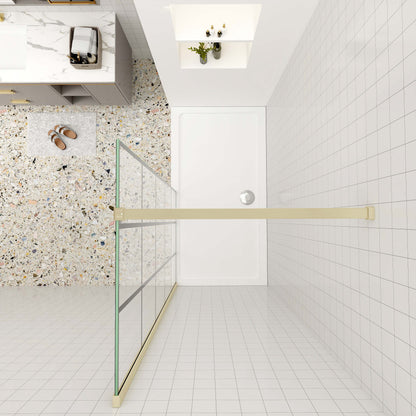 Duschtrennwand 8mm NANO Glaswand 140 cm goldfarben