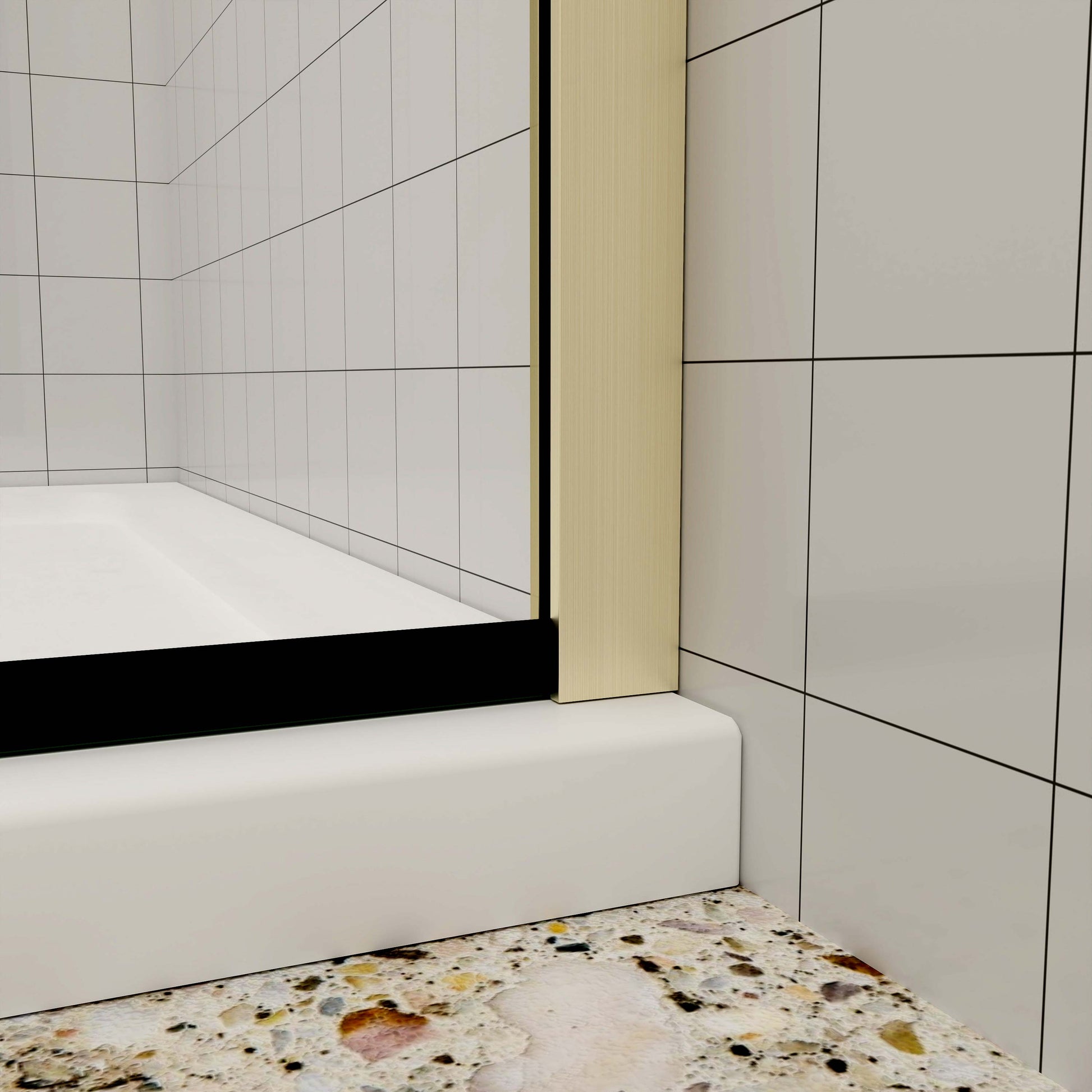 Duschtrennwand begehbare Dusche aus 8 mm Sicherheitsglas 120 cm goldfarben