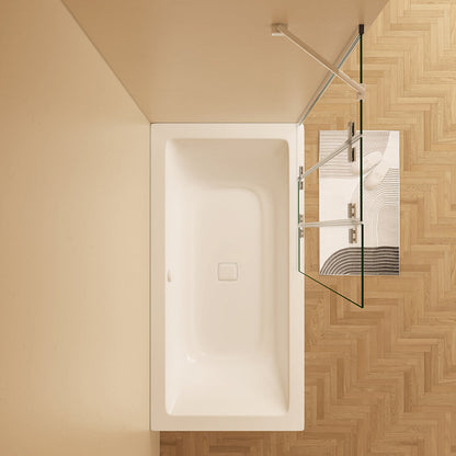 Duschtrennwande Duschwänd Badewannenaufsatz 100 H140 cm dusche