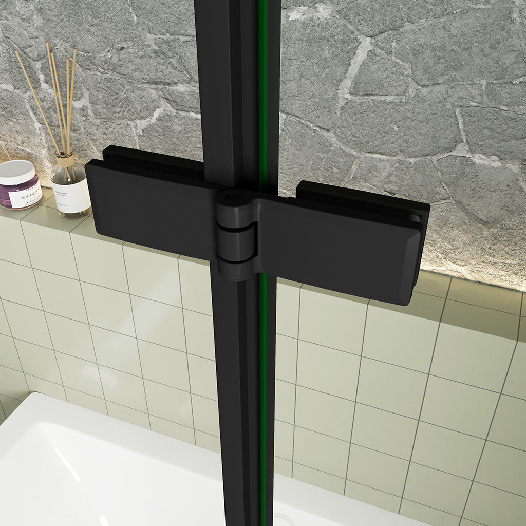 Duschwand Badewannenaufsätz 120 H140 cm dusche schwarz badezimmer ideen