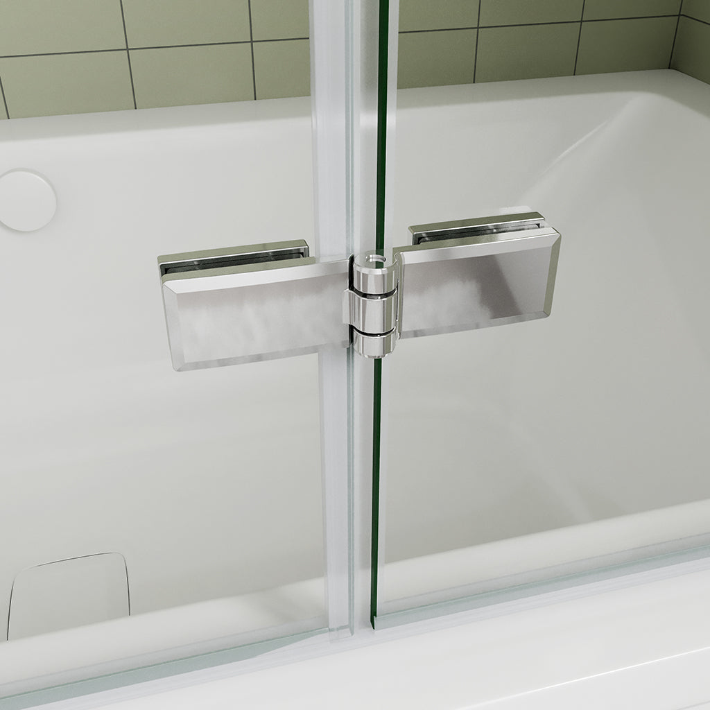 Duschwänd Nano Glas 2 Teilig Faltbar Badewannenaufsätz 120 H140 cm für badezimmer