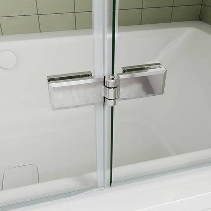 Duschwänd Nano Glas 2 Teilig Faltbar Badewannenaufsätz 120 H140 cm für badezimmer