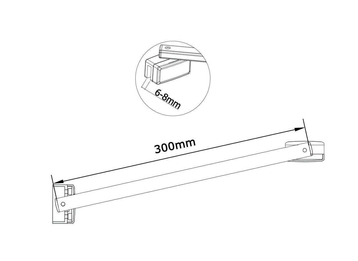 Dusche Haltestange Stabilisator 30cm Stabilisationsstange für Duschwand Glaswand 6-8mm