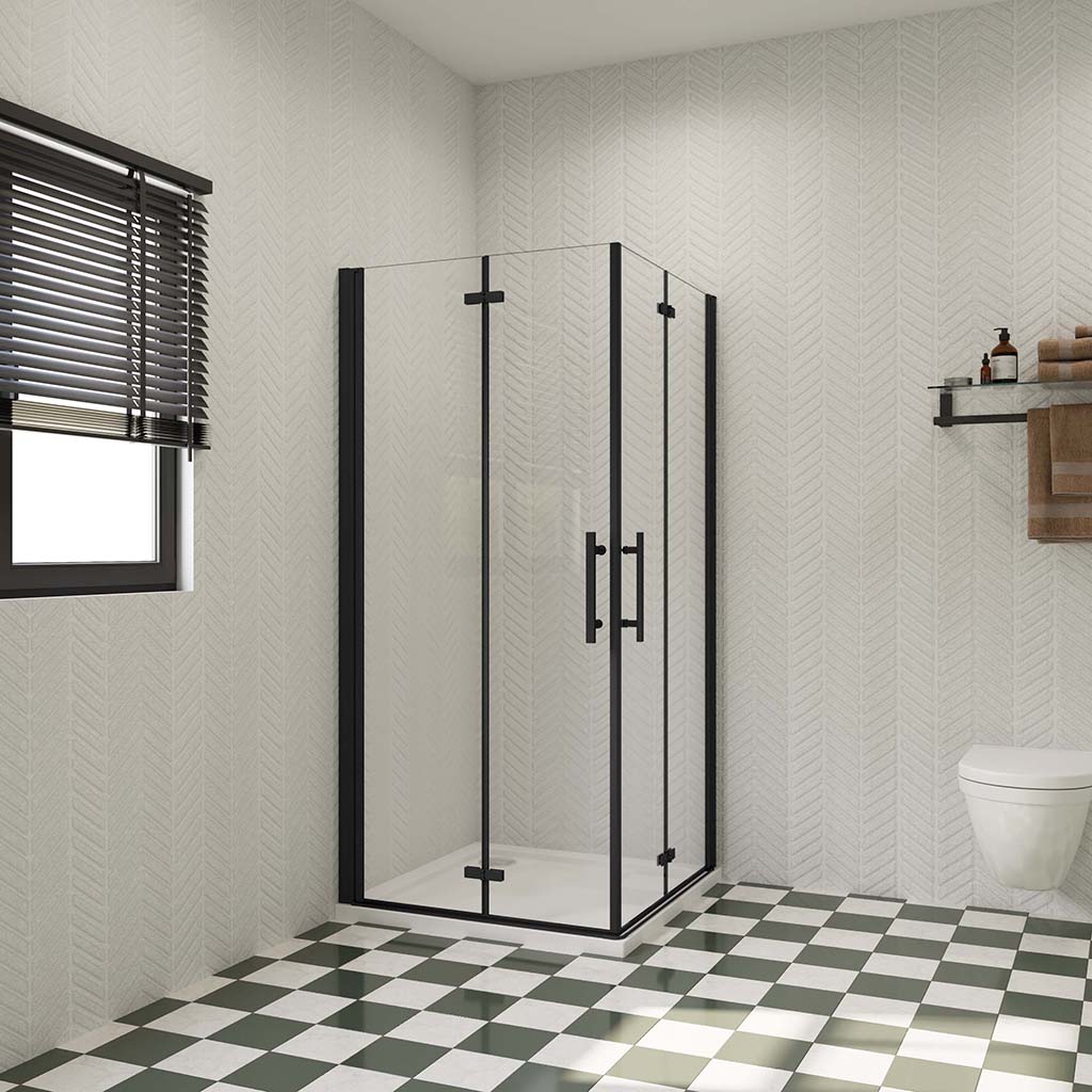 Falttür Eckeinstieg 1000x900xH.1950mm Duschtasse Ablaufgarnitur für badezimmer