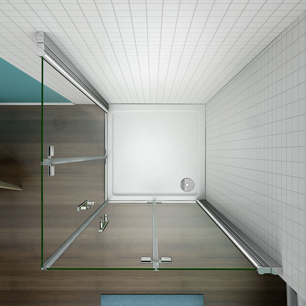 Falttür Eckeinstieg 80x80 H197 cm Duschwanne für badezimmer