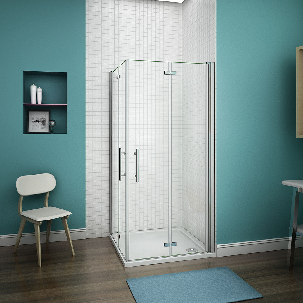 Falttür Eckeinstieg 80x80xH.197cm Duschtasse für badezimmer