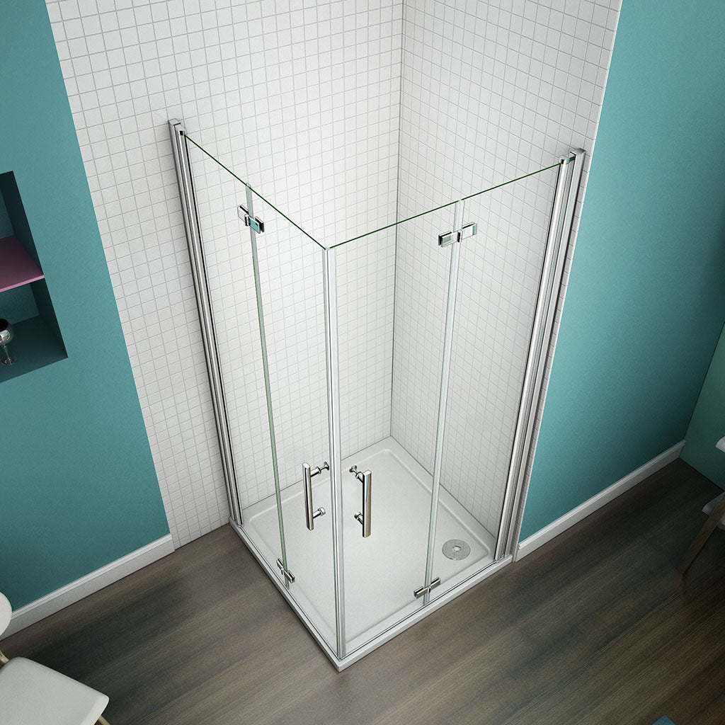 Falttür Eckeinstieg 90x80 H197 cm Duschwanne für badezimmer
