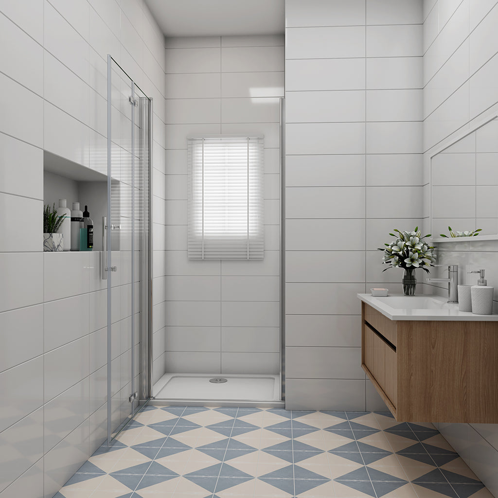 Falttür Nischentür 100 H197 Duschwanne 100x80 cm Duschablauf badezimmer ideen