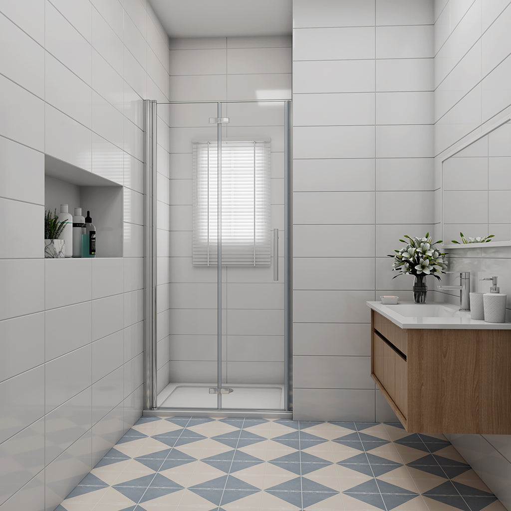 Falttür Nischentür 90 H197 Duschwanne 100x90 cm Duschablauf badezimmer ideen