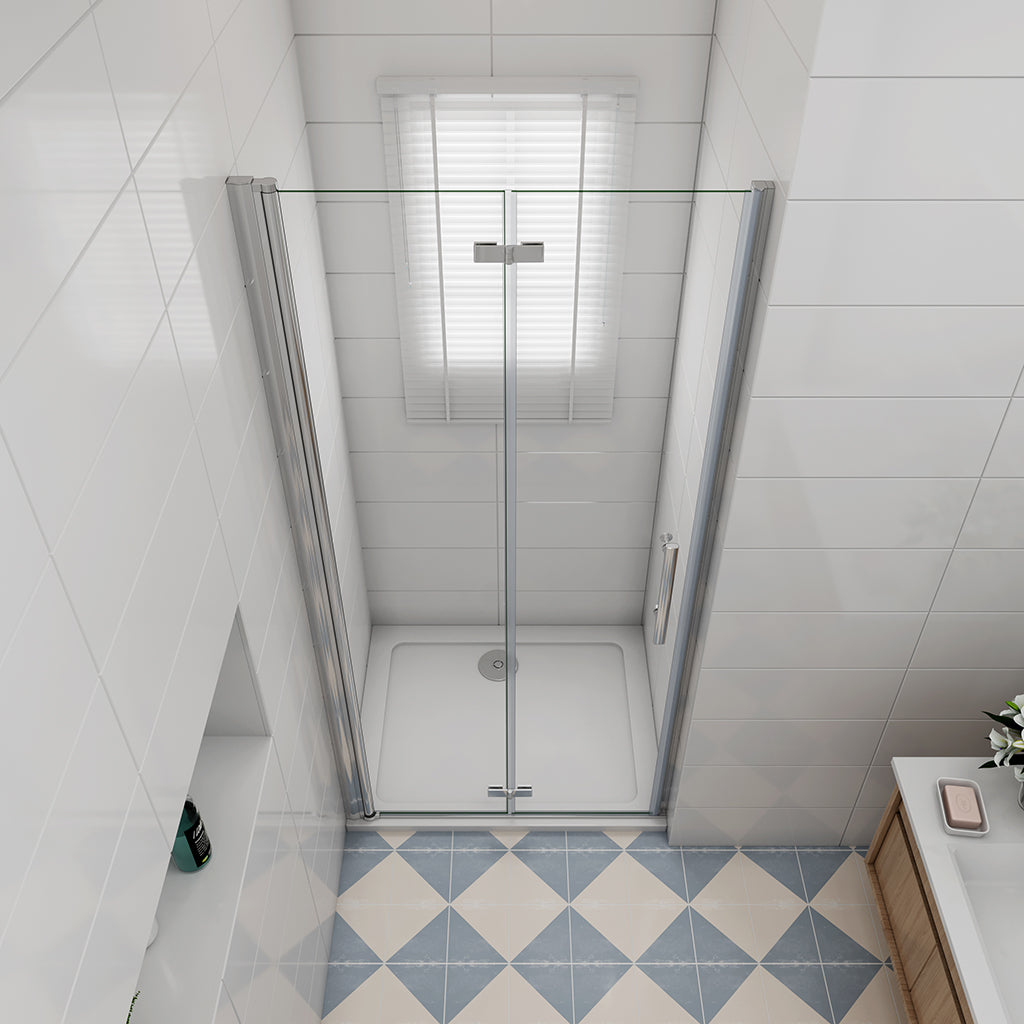 Falttür Nischentür 90xH.197 Duschtasse 90x90 cm Ablaufgarnitur badezimmer ideen