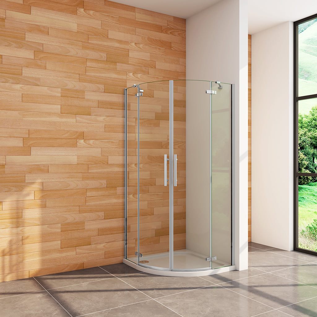 Falttür Runddusche Eckeinstieg 90x90xH.195cm Duschtasse für badezimmer