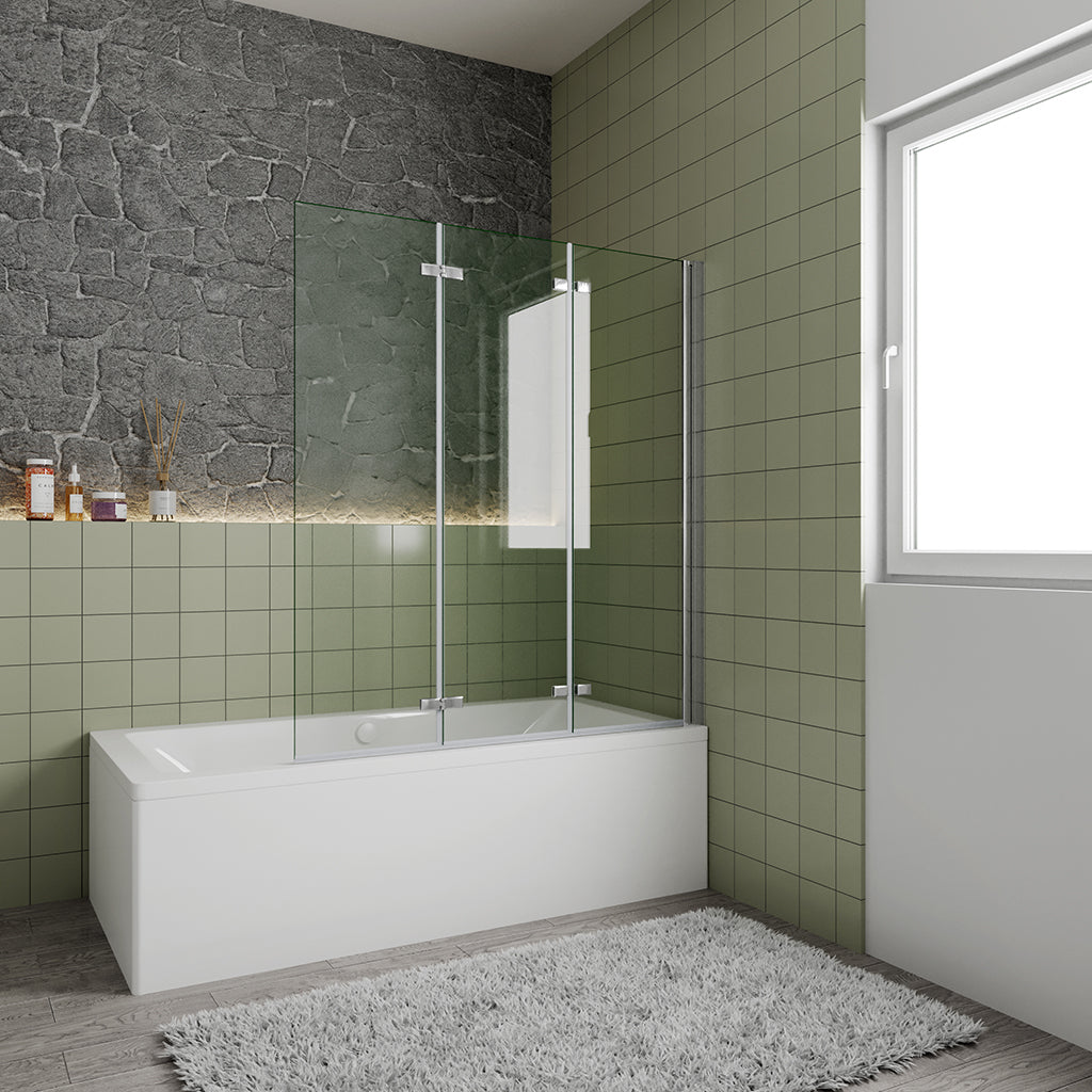 Glasdusche Badewannenaufsätz 130 H140 cm badezimmer ideen