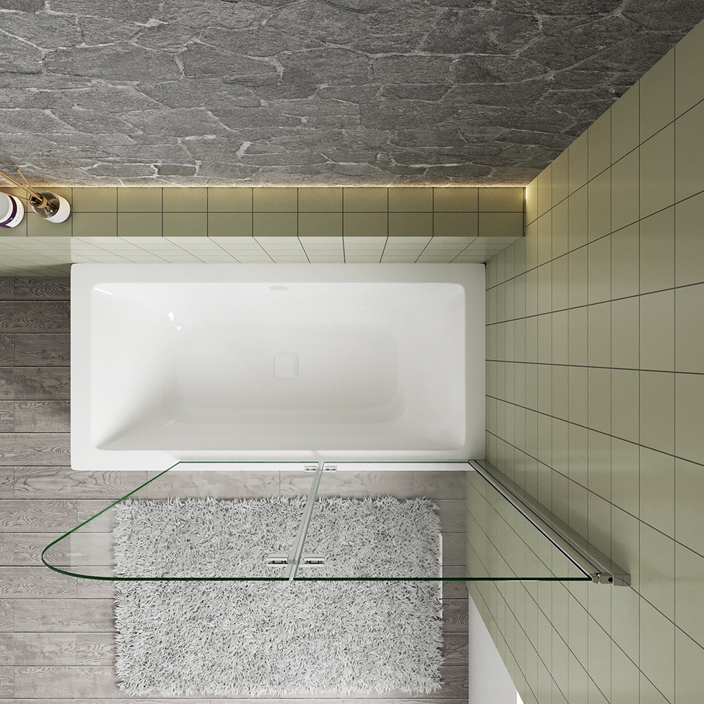 Glasdusche Badewannenaufsätz badewannen duschwand 110 H140 cm