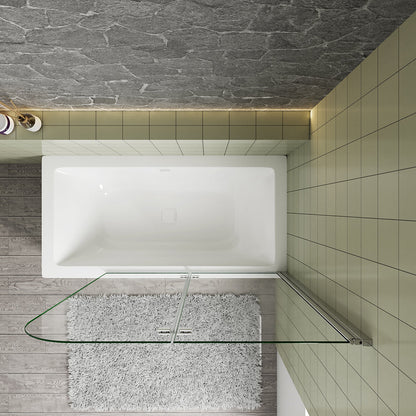 Glasdusche Badewannenaufsätz badewannen duschwand 110 H140 cm