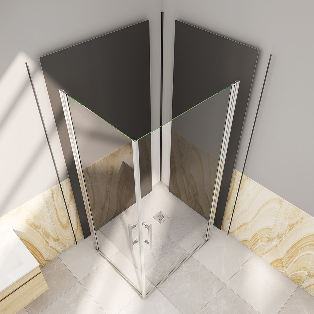 Glasdusche Drehtür Eckeinstieg 900x900xH.1950mm Wandverkleidung für badezimmer