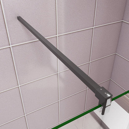 Glasdusche Walk in Duschwänd 85 mit 2xStabilisationsstange 140cm für badezimmer