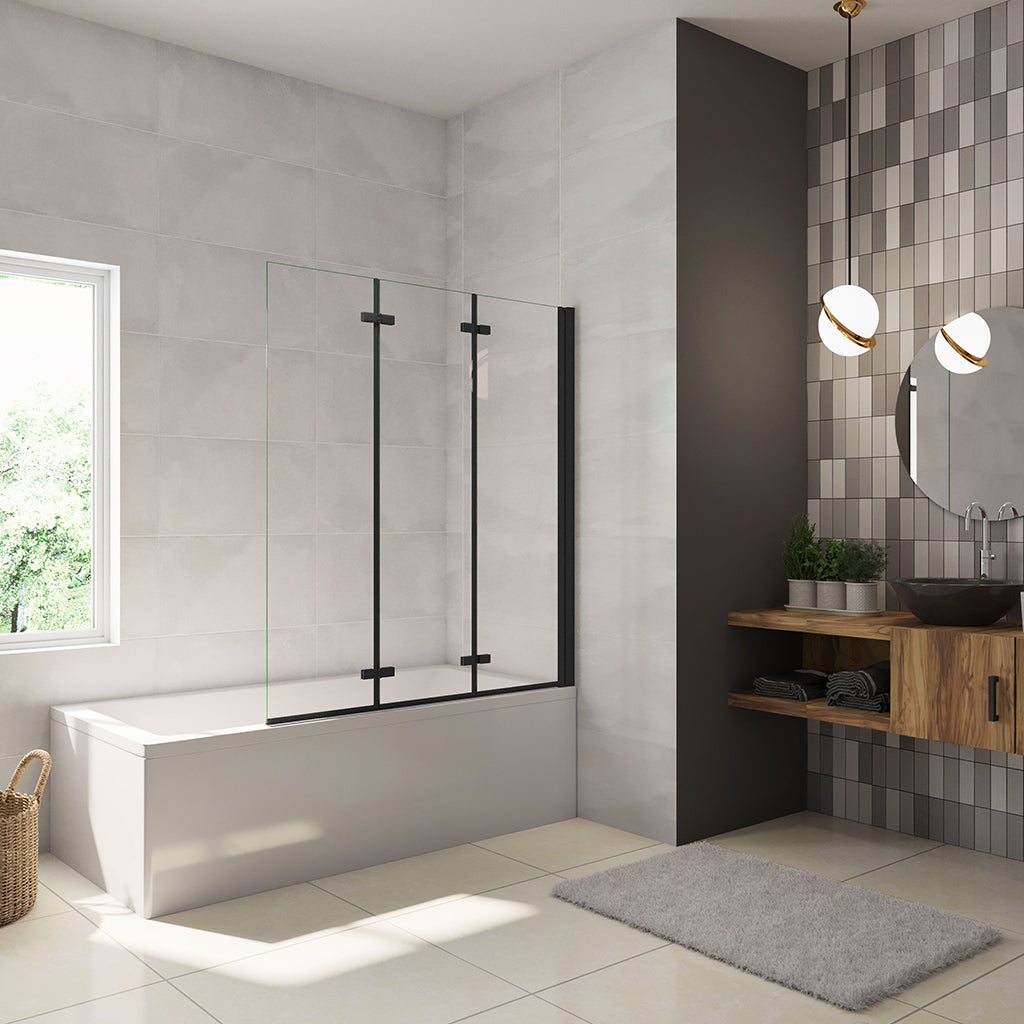 Glasduschwand Badewannenaufsätz 130 H140 cm für badezimmer