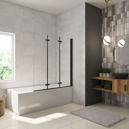 Glasduschwand Badewannenaufsätz 130 H140 cm für badezimmer