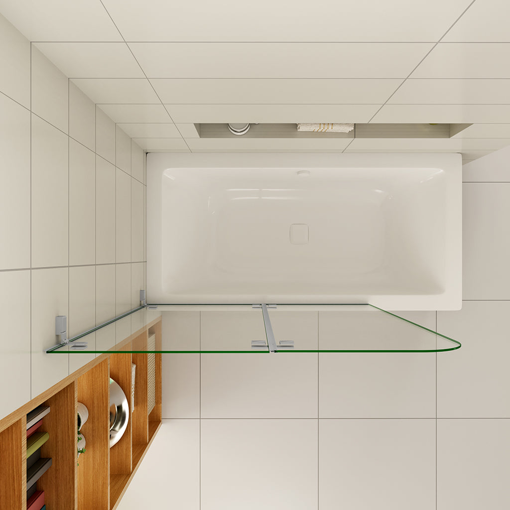 GlasDuschwänd Duschabtrennung für Badewanne 100 H140 cm