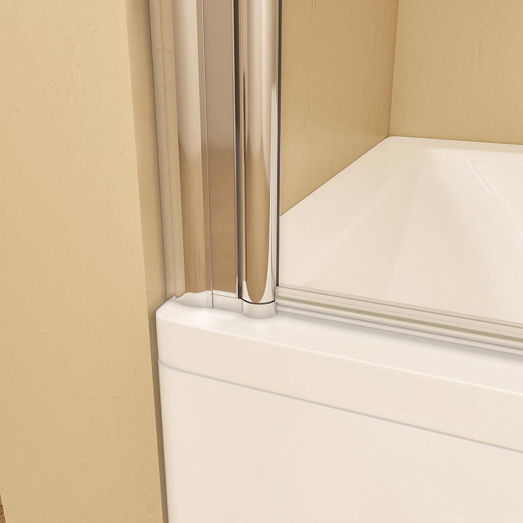 Glasduschwand Duschabtrennung für Badewanne 80 H140 cm