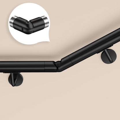 OZEAN Handlaufverbinder Edelstahl Ø 42,4 mm | Gerade oder Flexibel 90°-220° | Silber & Schwarz
